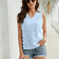 Lace Scalloped Keyhole V-Neck Tank