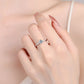 Moissanite Rhodium-Plated Solitaire Ring