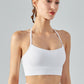Ribbed Halter Neck Open Back Cropped Sports Cami
