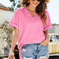High-Low Side Slit V-Neck Tee