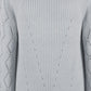 Openwork Balloon Sleeve Pullover Sweater