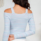 Striped Cold-Shoulder Knit Top