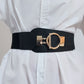 PU Elastic Wide Belt with Alloy Buckle