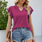 Flutter Sleeve Notched Neck Top