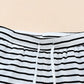 Striped Drawstring Waist Wide Leg Pants