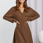 Johnny Collar Half Button Waffle Knit Dress