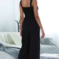 Square Neck Sleeveless Pocket Jumpsuit