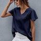 V-Neck Flutter Sleeve Blouse