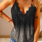 Full Size Printed Lace Trim Cami