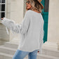 Tassel Detail Rib-Knit Round Neck Sweater