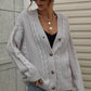 Cable-Knit Button Front Cardigan