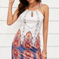 Printed Tie-Shoulder Cutout Dress