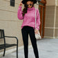 Cable-Knit Turtleneck Lantern Sleeve Sweater