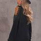 Lace Trim Cold-Shoulder Sweater