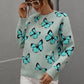 Butterfly Dropped Shoulder Crewneck Sweater