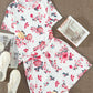 Floral T-Shirt and Drawstring Waist Shorts Lounge Set
