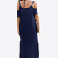 Cold-Shoulder Split Maxi Dress with Pockets