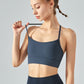 Ribbed Halter Neck Open Back Cropped Sports Cami