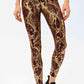 Animal Print Slim Fit Wide Waistband Long Sports Pants