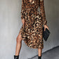 Animal Print Belted Midi Dress