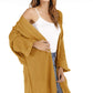 Open Front Slit Exposed Seam Cardigan