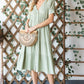 HEYSON Full Size Lilac Breeze Gauze Button Front Midi Dress in Sage