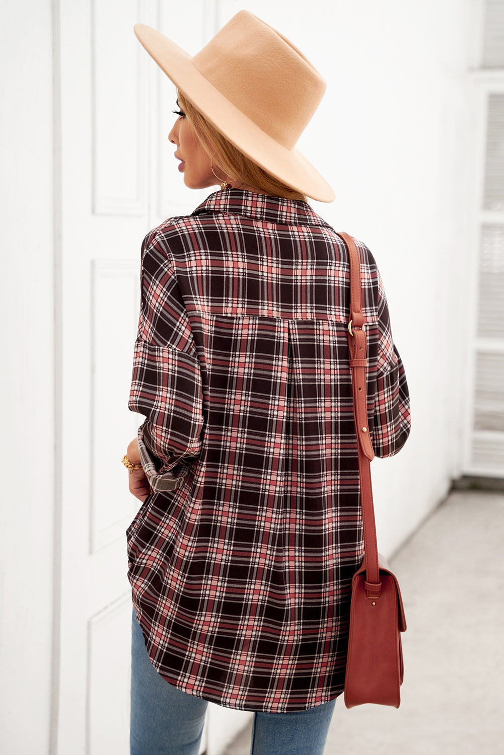 Plaid Button Relaxed Fit Shirt