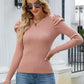 Puff Sleeve Rib-Knit Sweater