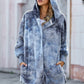 Fleece Hooded Open Front Jacket with Pockets