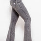 Zip Detail Flare Long Jeans