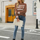 Graphic Round Neck Dropped Shoulder Sweater