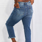 RISEN Full Size Undone Chic Straight Leg Jeans