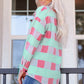 Plaid Button Front Dropped Shoulder Shacket