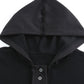 Quarter-Button Exposed Seam Dropped Shoulder Hoodie