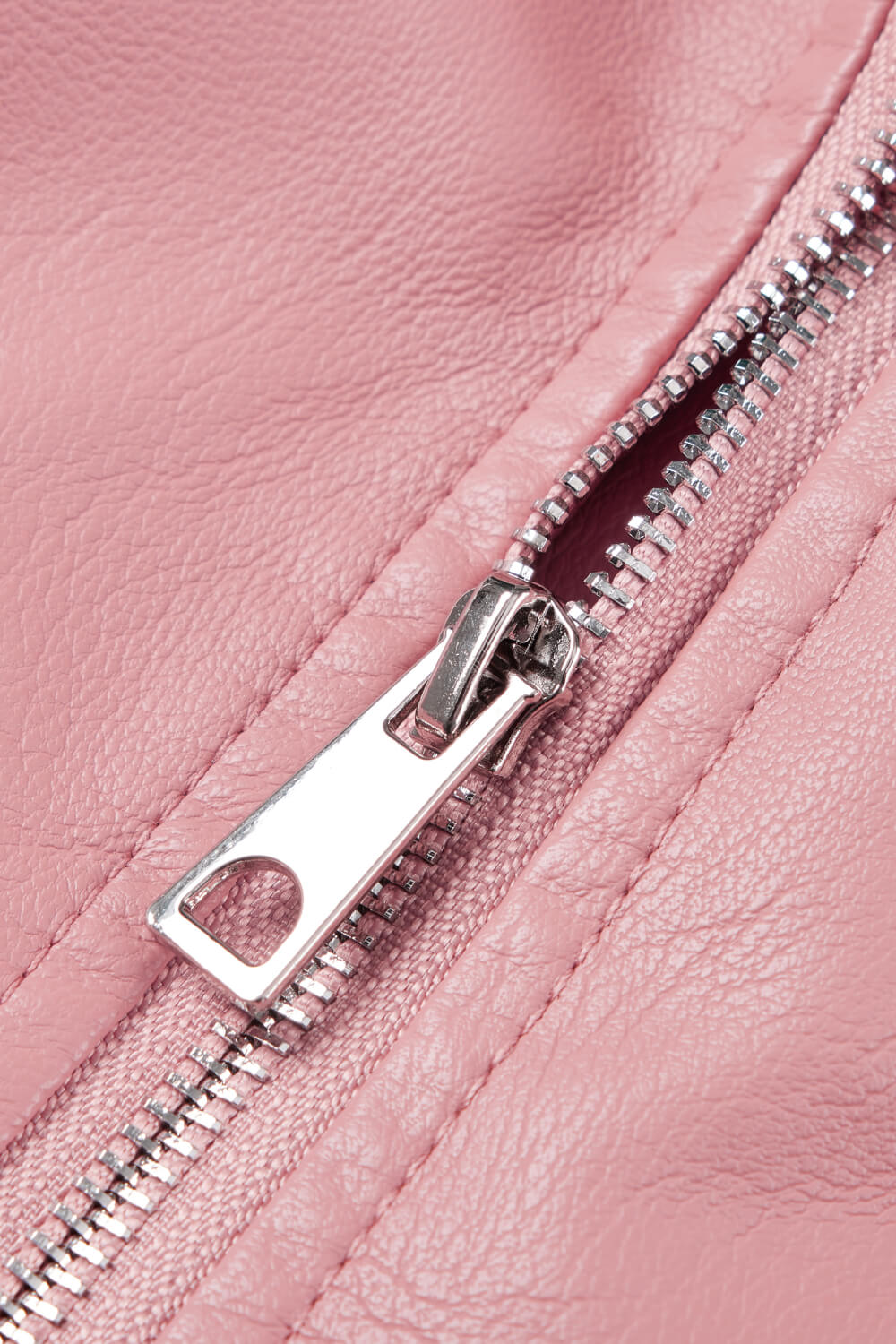 Buckle Detail Zip Up PU Leather Jacket