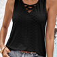 Crisscross V-Neck Eyelet Tank