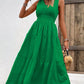 V-Neck Smocked Waist Sleeveless Tiered Dress