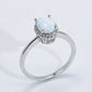 925 Sterling Silver 4-Prong Opal Ring