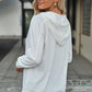 Lace-Up Dropped Shoulder Hoodie