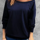 Boat Neck Long Sleeve Sweatshirt