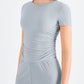 Ruched Round Neck Sports Top