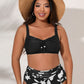Plus Size Printed Gathered Detail Bikini Set
