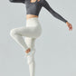 Halter Neck Long Sleeve Cropped Sports Top