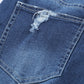 High-Rise Distressed Hem Detail Jeans