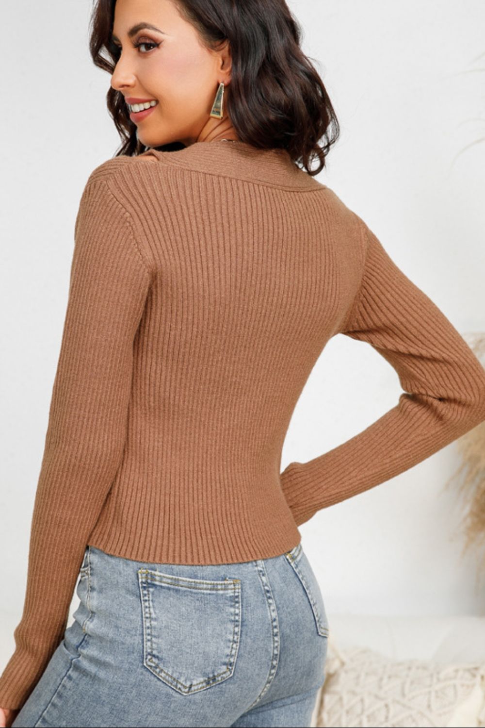 Crisscross Detail Cutout Knit Top