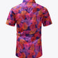 Botanical Print Button-Front Short Sleeve Pocket Shirt