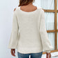 Crisscross Cold-Shoulder Rib-Knit Sweater