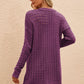 Openwork Horizontal Ribbing Open Front Cardigan