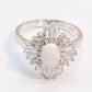 Modern 925 Sterling Silver Opal Halo Ring