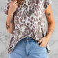 Leopard Layered Flutter Sleeve Tee Shirt